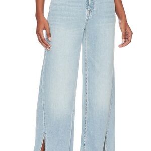 GRLFRND Markie Extra Wide Low Rise Jeans with slit